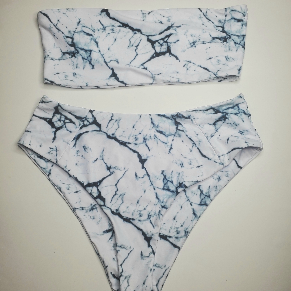 Marbel pattern swimsuit, 2 piece